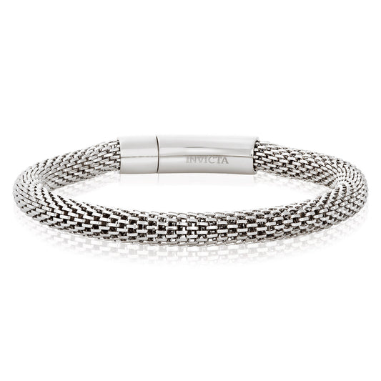 Invicta Men's Stainless Steel Woven Mesh 8" Cuff Bracelet