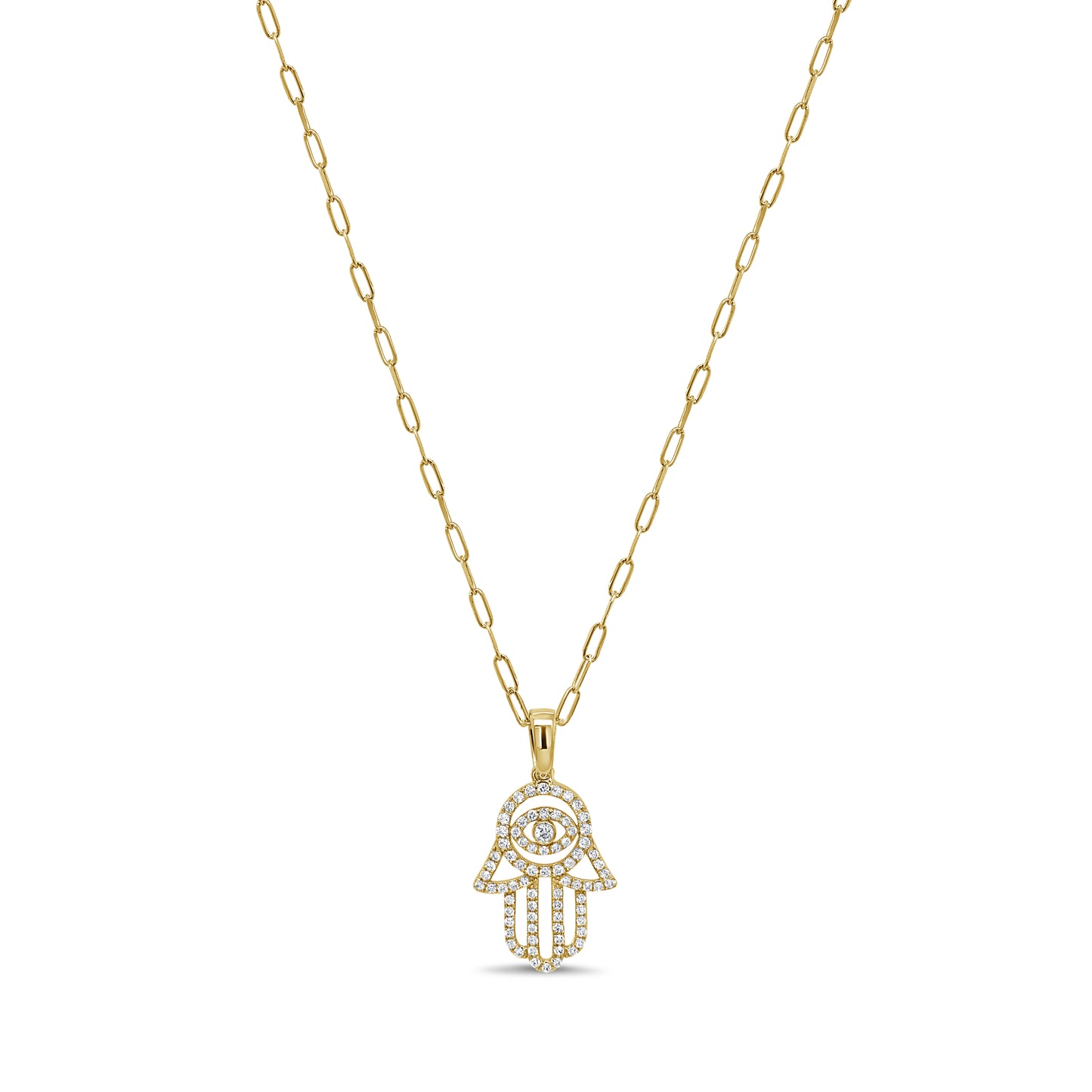 Sabrina Designs 14K Gold 0.33ctw Diamond Hamsa Pendant with Chain