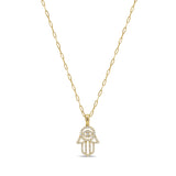 Sabrina Designs 14K Gold 0.33ctw Diamond Hamsa Pendant with Chain