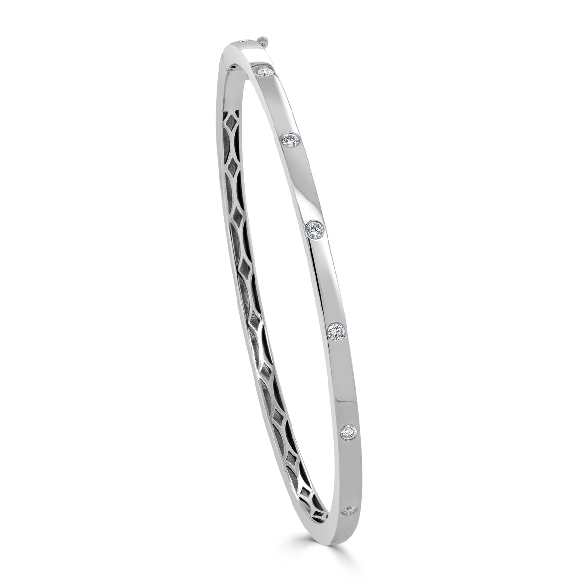 Sabrina Designs 14K Gold 0.25ctw Diamond Burnished Bangle Bracelet