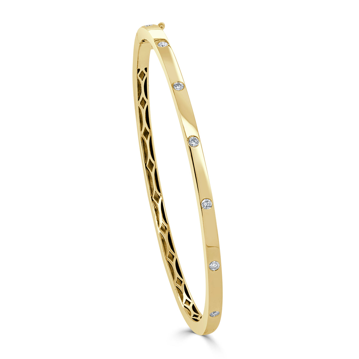 Sabrina Designs 14K Gold 0.25ctw Diamond Burnished Bangle Bracelet