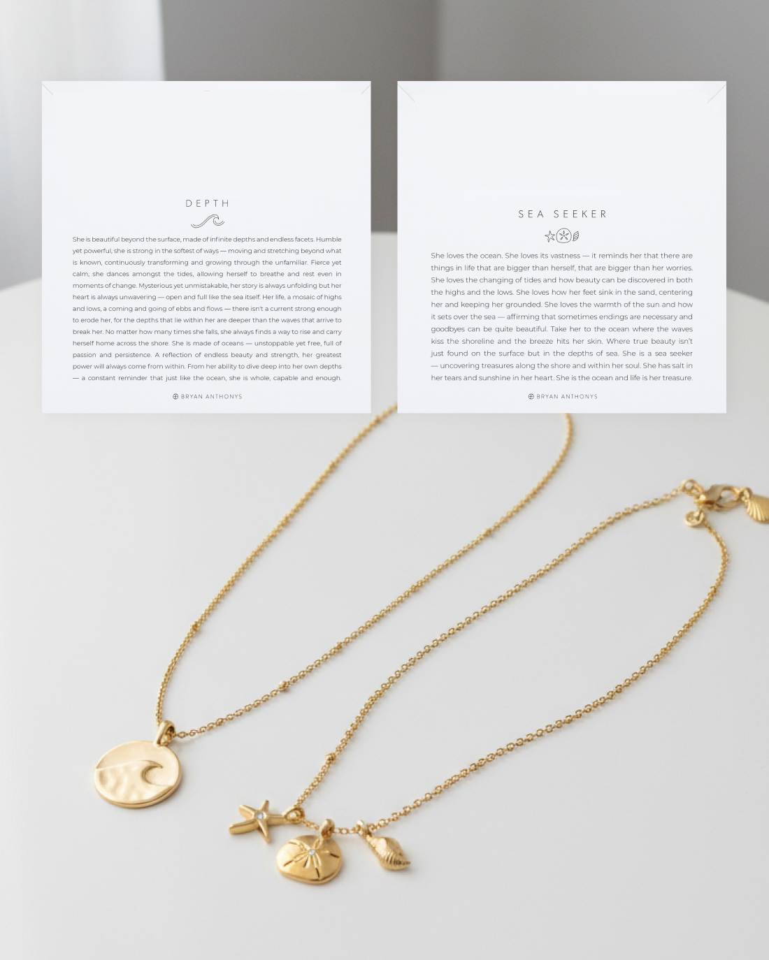 Bryan Anthonys Choice of Plating "Sea Seeker" & "Depth" Set of 2 Layered Necklace Set