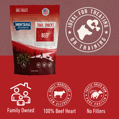 Montana Dog Food Co Beef Heart Freeze-Dried Dog Treats 3oz
