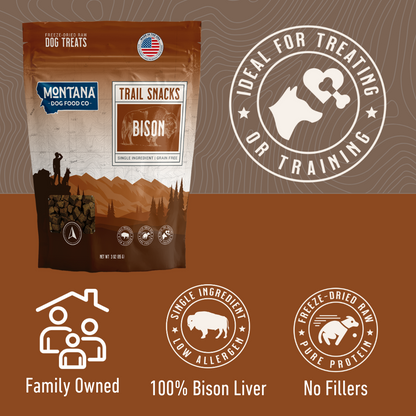 Montana Dog Food Co Bison Liver Freeze-Dried Dog Treats 3oz