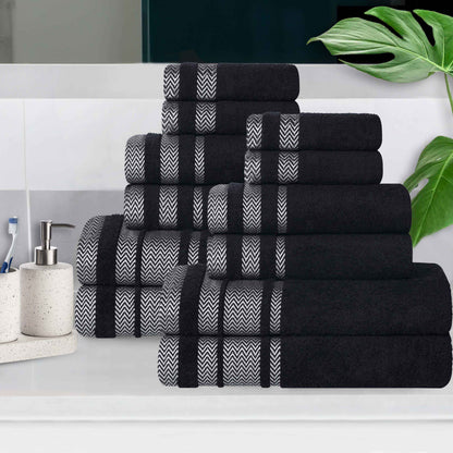 Superior "Hays" 100% Cotton Textured 12-Piece Towel Set