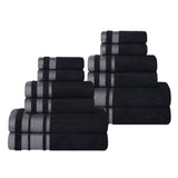 Superior "Hays" 100% Cotton Textured 12-Piece Towel Set