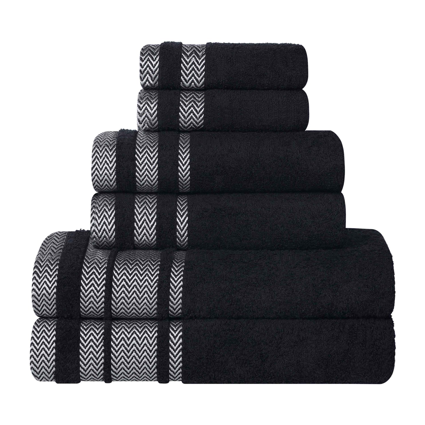Superior "Hays" 100% Cotton Textured 6-Piece Towel Set