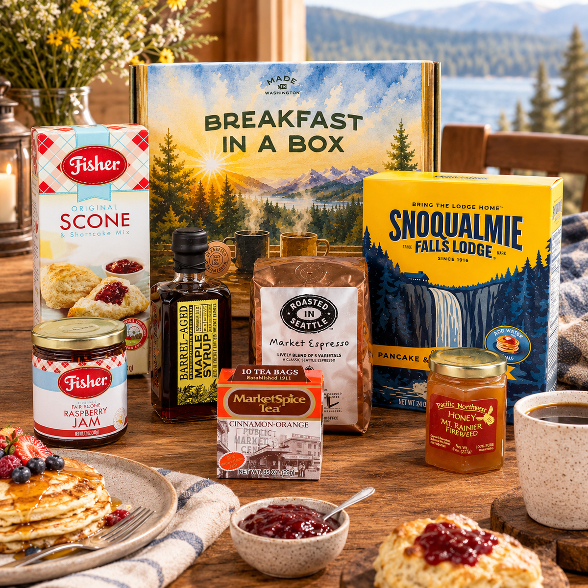 Made in Washington 7-Piece Breakfast Gourmet Food Gift Box