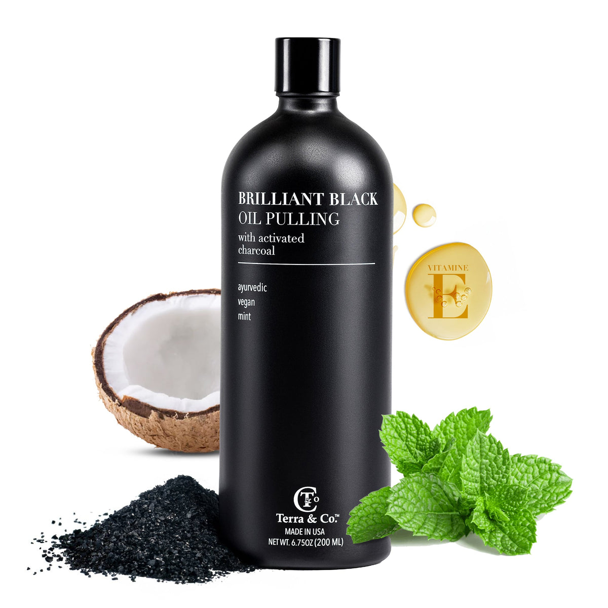 Terra & Co. Brilliant Black® Detox & Gum Health Oil Pulling Mouthwash