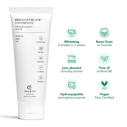 Terra & Co. Brilliant Black® Charcoal Whitening Fluoride-Free Toothpaste