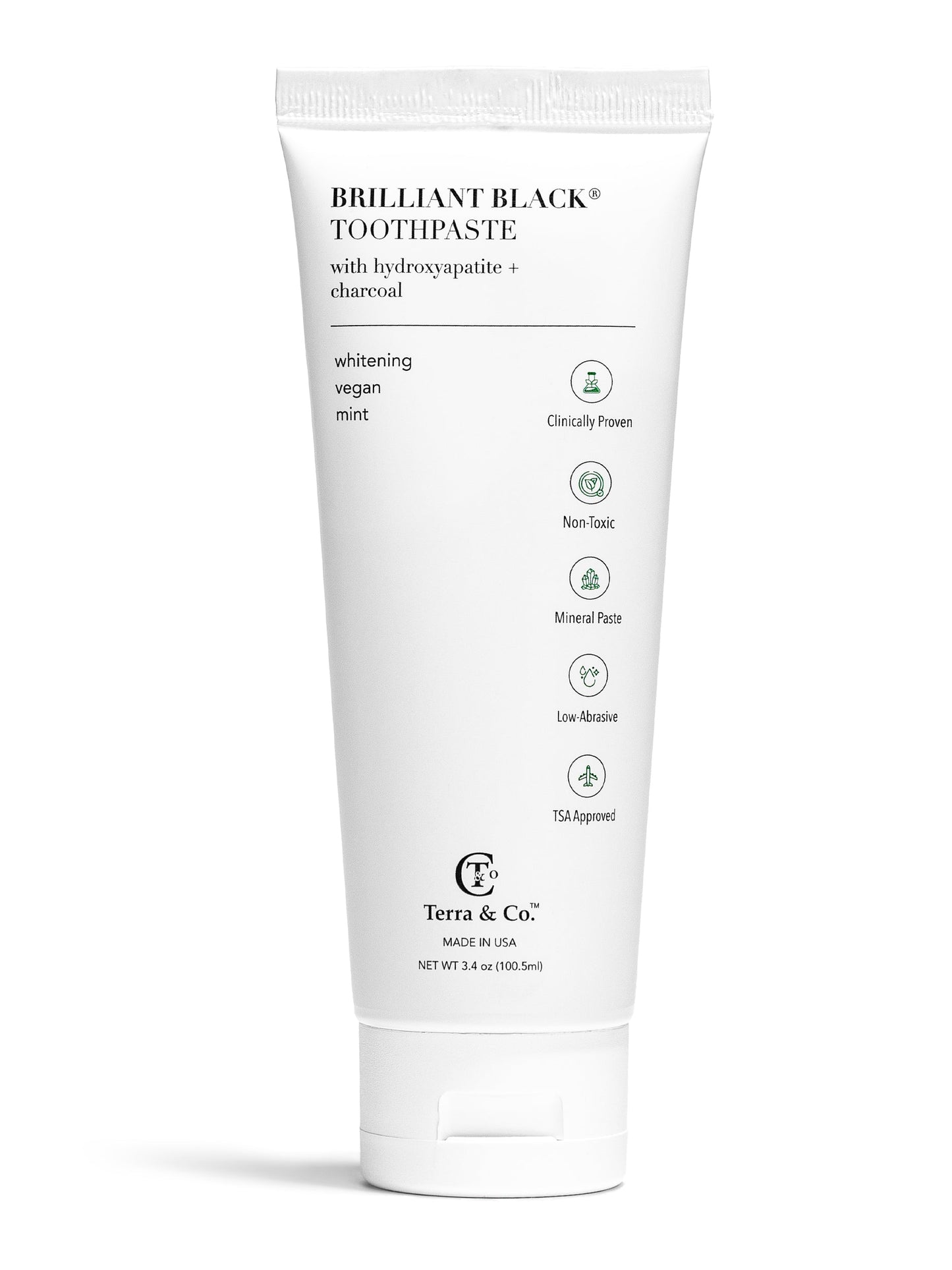 Terra & Co. Brilliant Black® Charcoal Whitening Fluoride-Free Toothpaste