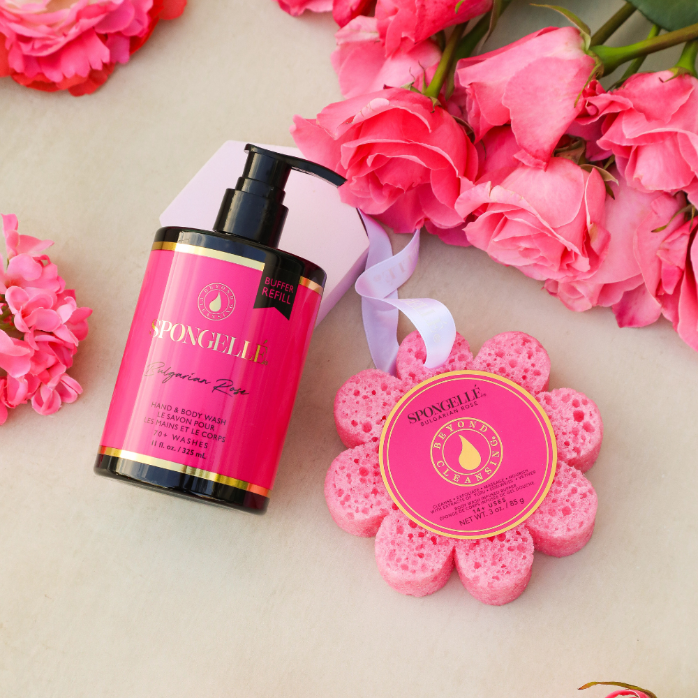 Spongellé Bulgarian Rose Boxed Flower & Body Wash Refill Set