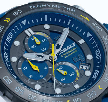 Cobalt Men's 48mm Torque Quartz Chronograph Silicone Strap Watch - Blue