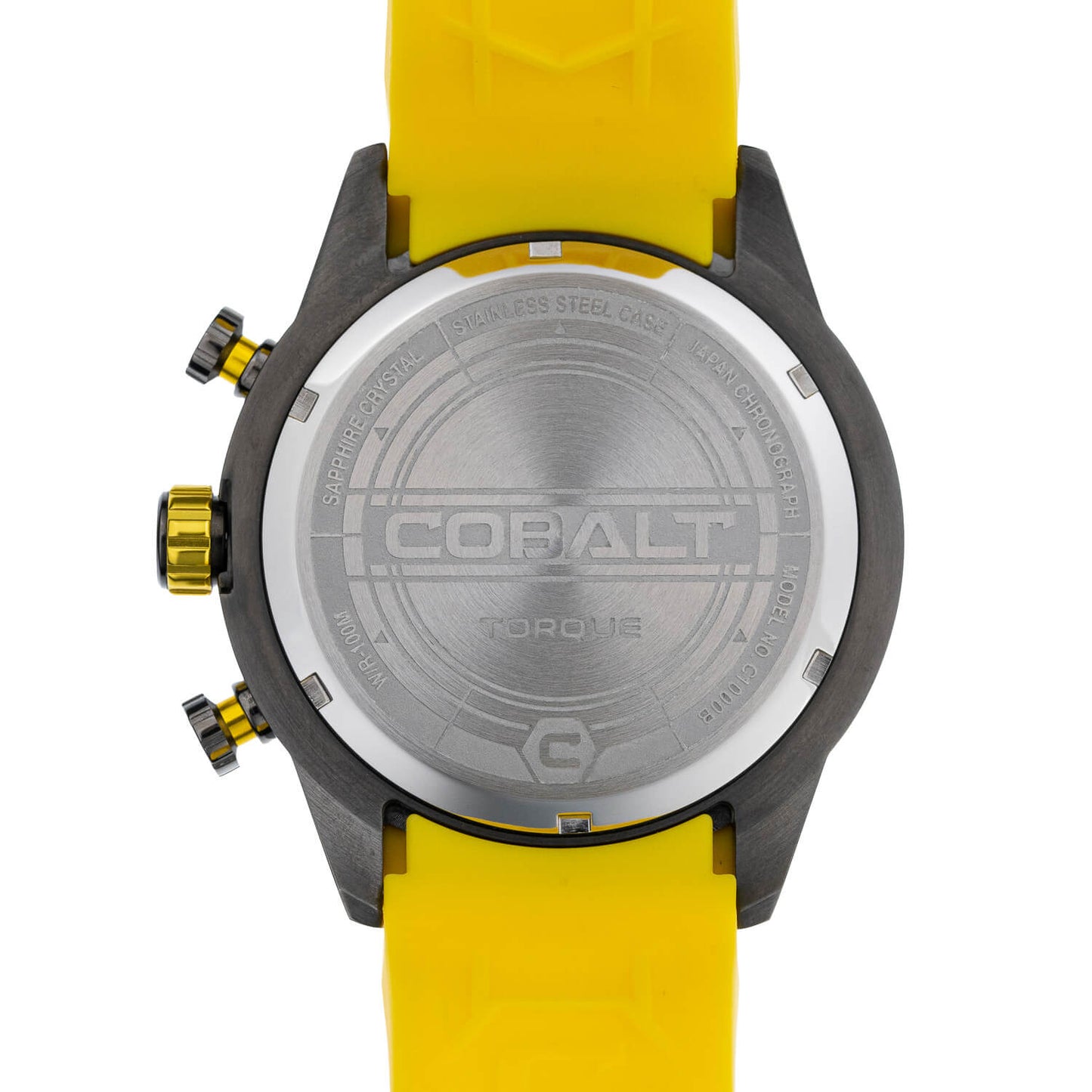 Cobalt Men's 48mm Torque Quartz Chronograph Silicone Strap Watch - Yellow