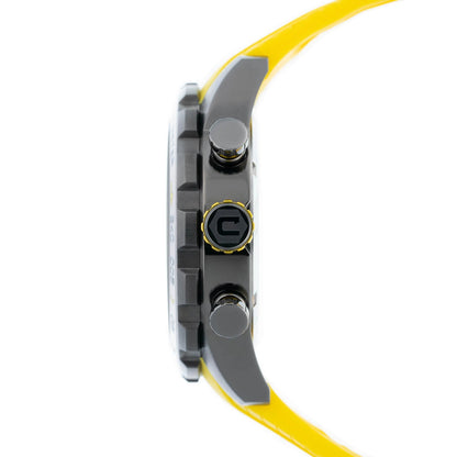 Cobalt Men's 48mm Torque Quartz Chronograph Silicone Strap Watch - Yellow