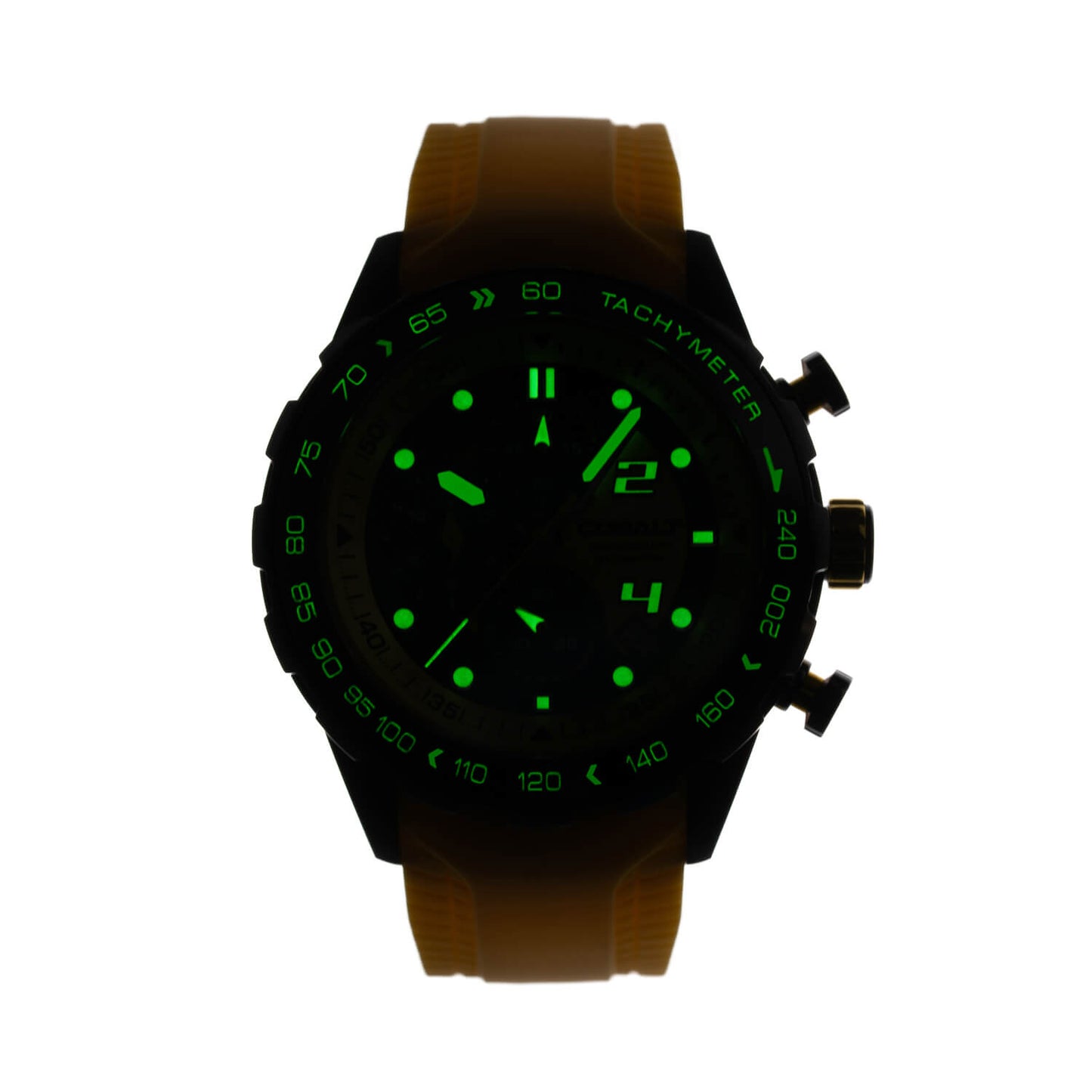 Cobalt Men's 48mm Torque Quartz Chronograph Silicone Strap Watch - Yellow