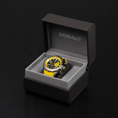 Cobalt Men's 48mm Torque Quartz Chronograph Silicone Strap Watch - Yellow