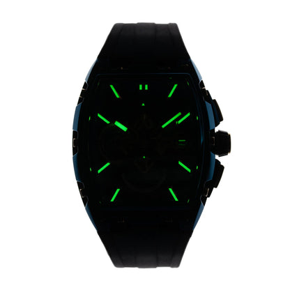 Cobalt Men's 43mm R.P.M Quartz Chronograph Tonneau Strap Watch - Blue