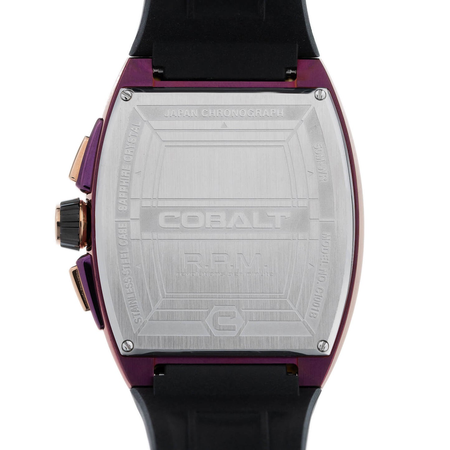 Cobalt Men's 43mm R.P.M Quartz Chronograph Tonneau Strap Watch - Purple