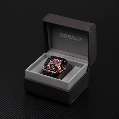 Cobalt Men's 43mm R.P.M Quartz Chronograph Tonneau Strap Watch - Purple