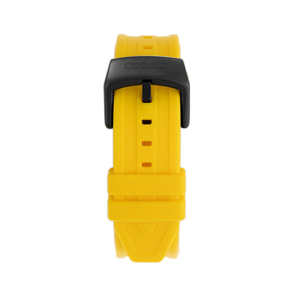 Cobalt Men's 43mm R.P.M Quartz Chronograph Tonneau Strap Watch - Yellow