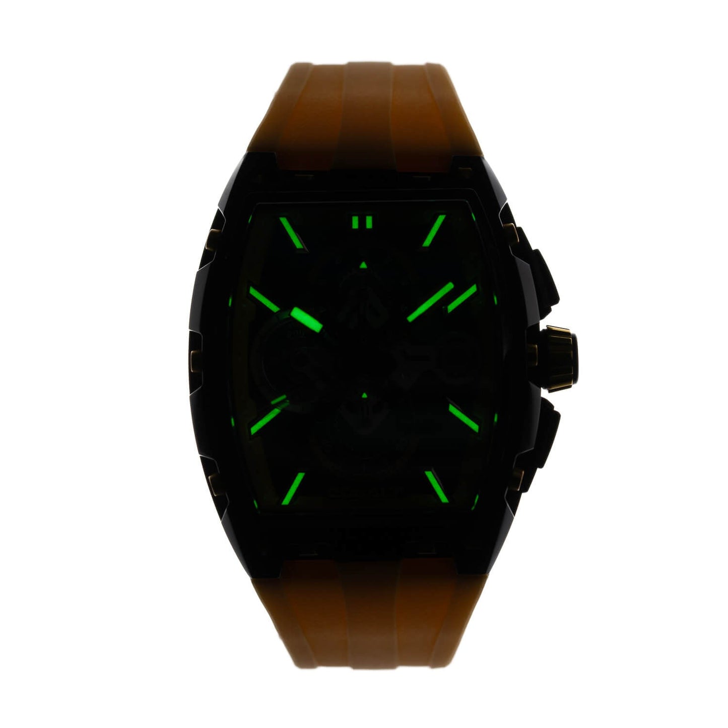 Cobalt Men's 43mm R.P.M Quartz Chronograph Tonneau Strap Watch - Yellow