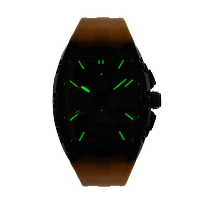 Cobalt Men's 43mm R.P.M Quartz Chronograph Tonneau Strap Watch - Yellow