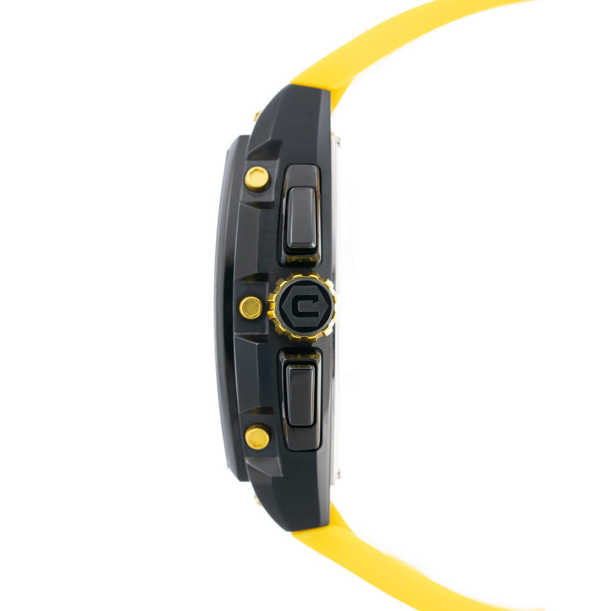 Cobalt Men's 43mm R.P.M Quartz Chronograph Tonneau Strap Watch - Yellow