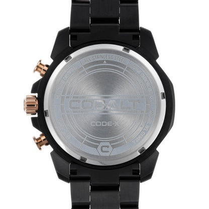 Cobalt Men's 46mm Code-X Quartz Chronograph Bracelet Watch - Rosetone