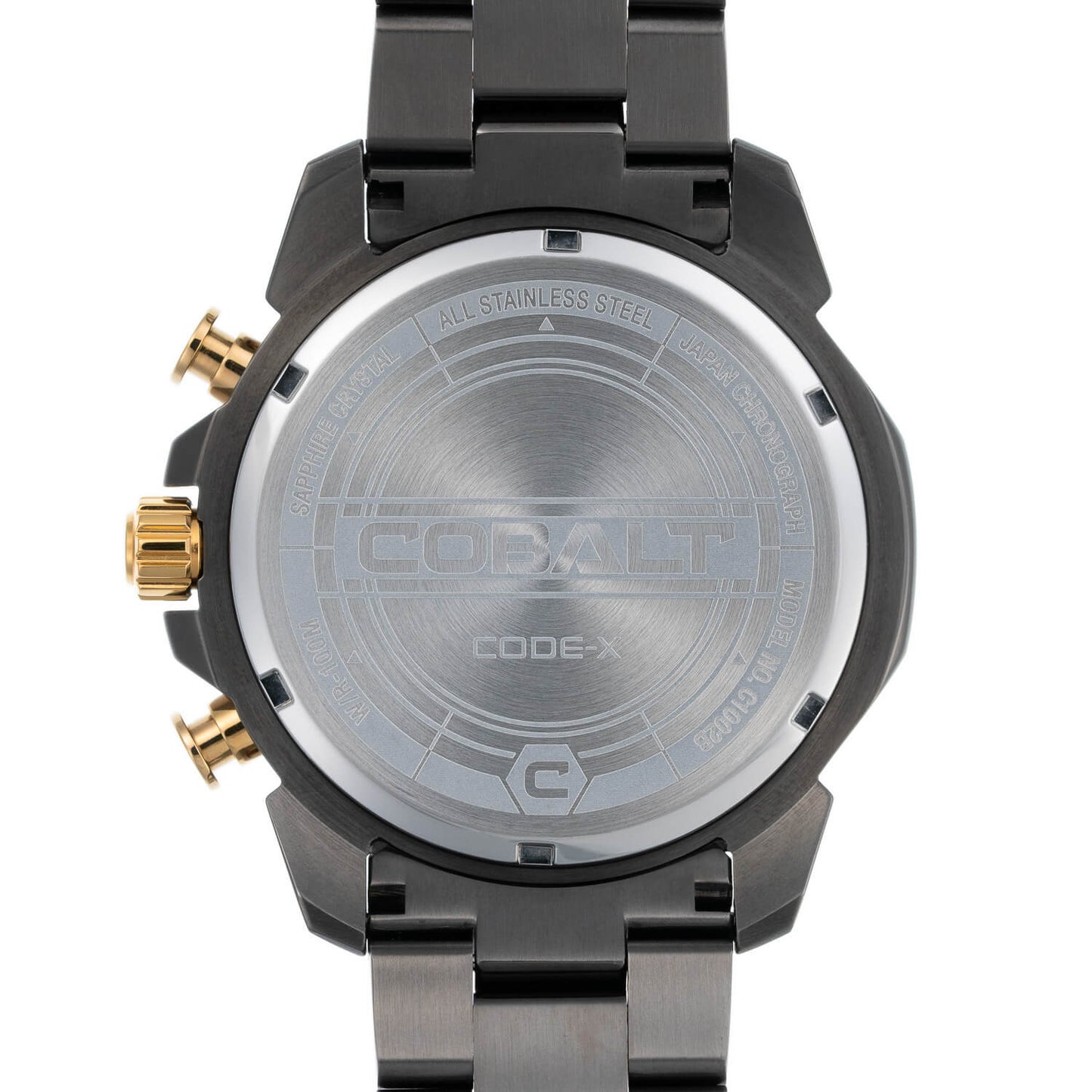 Cobalt Men's 46mm Code-X Quartz Chronograph Bracelet Watch - Goldtone