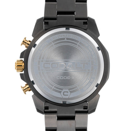 Cobalt Men's 46mm Code-X Quartz Chronograph Bracelet Watch - Goldtone