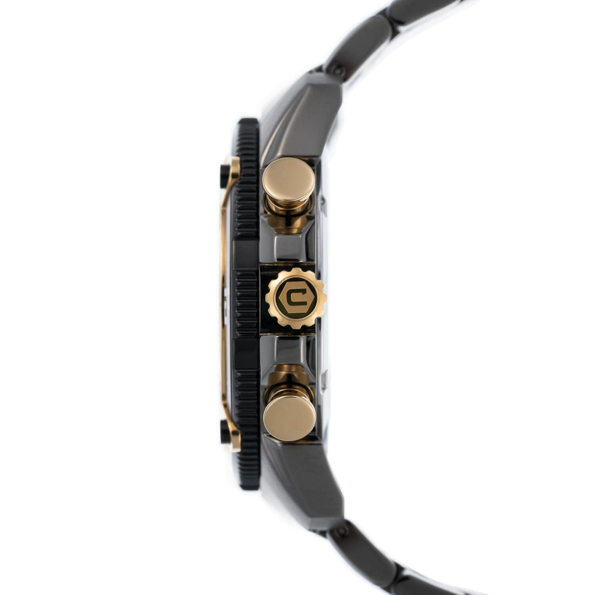 Cobalt Men's 46mm Code-X Quartz Chronograph Bracelet Watch - Goldtone