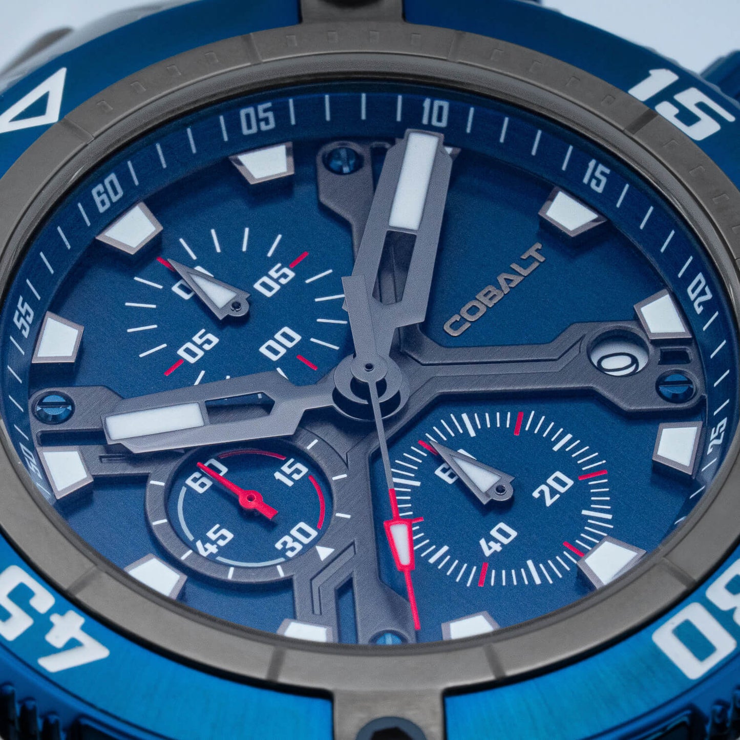 Cobalt Men's 46mm Code-X Quartz Chronograph Bracelet Watch - Blue