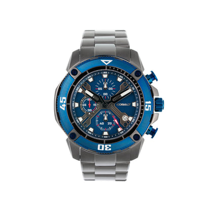 Cobalt Men's 46mm Code-X Quartz Chronograph Bracelet Watch - Blue
