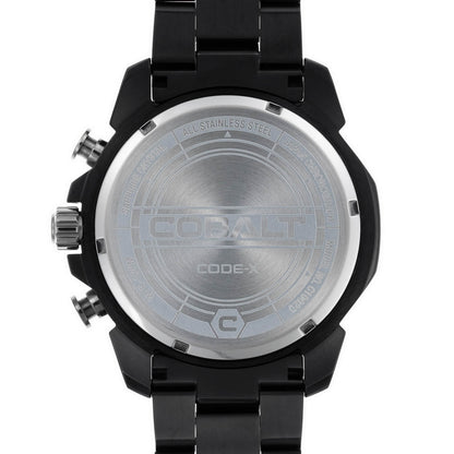 Cobalt Men's 46mm Code-X Quartz Chronograph Bracelet Watch - Black