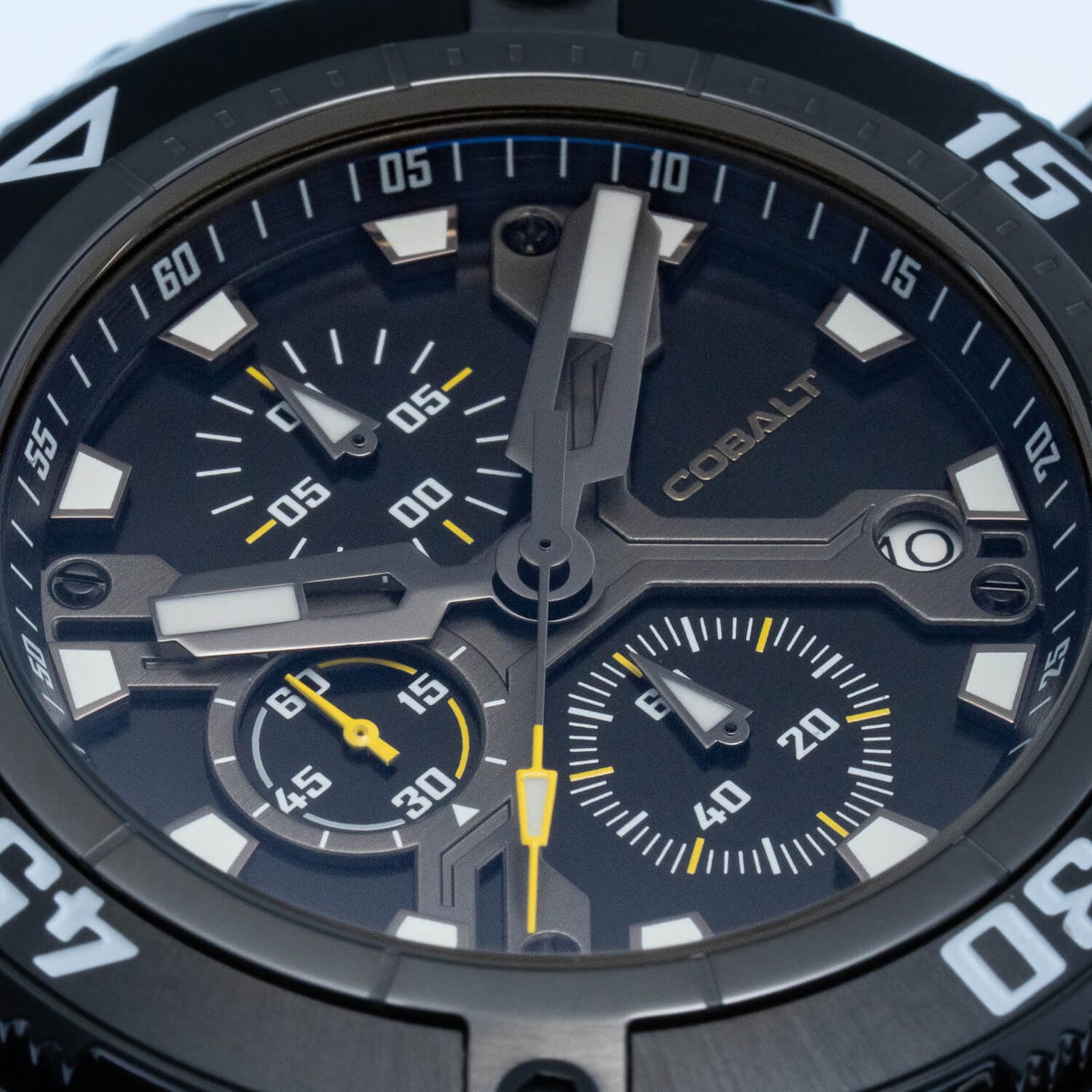 Cobalt Men's 46mm Code-X Quartz Chronograph Bracelet Watch - Black