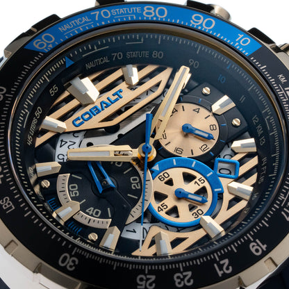 Cobalt Men's 51mm Airborne Quartz Chronograph Silicone Strap Watch - Blue