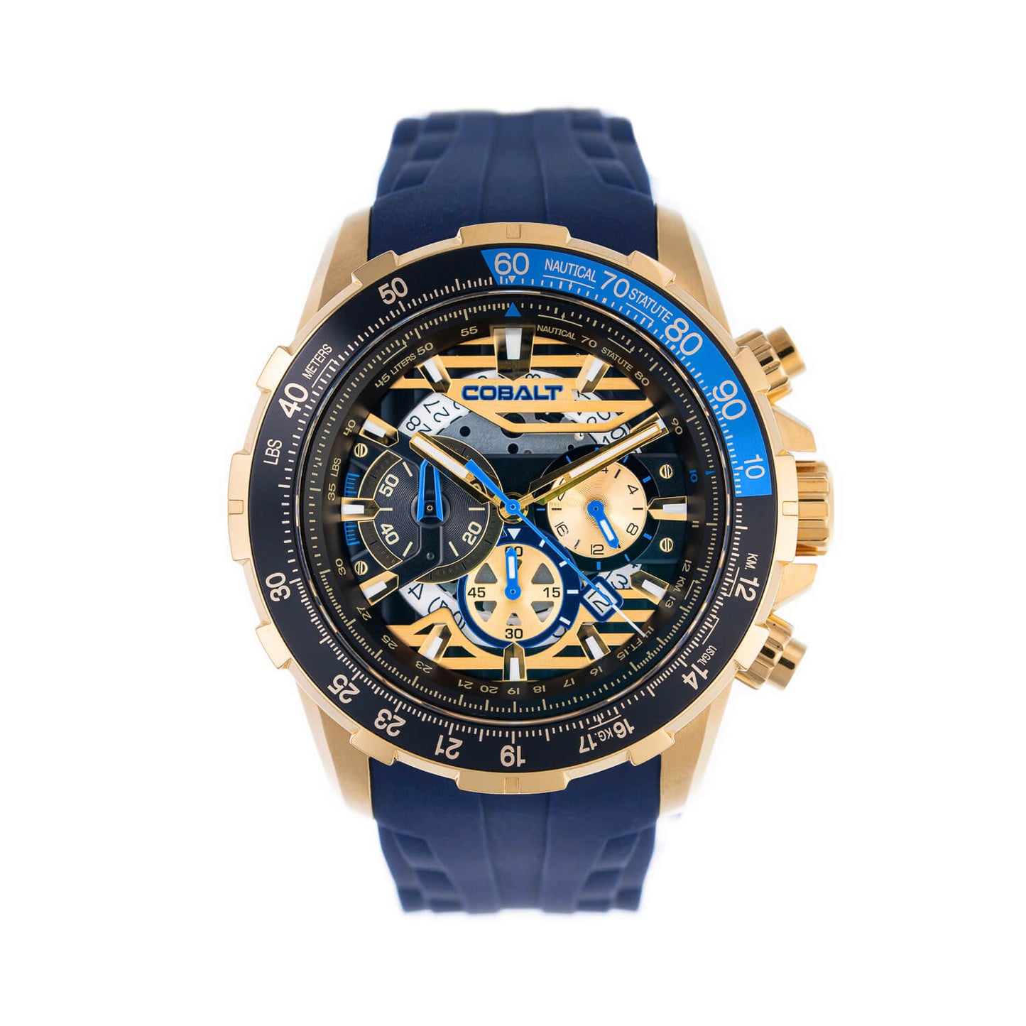 Cobalt Men's 51mm Airborne Quartz Chronograph Silicone Strap Watch - Blue