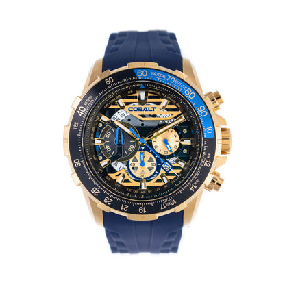 Cobalt Men's 51mm Airborne Quartz Chronograph Silicone Strap Watch - Blue