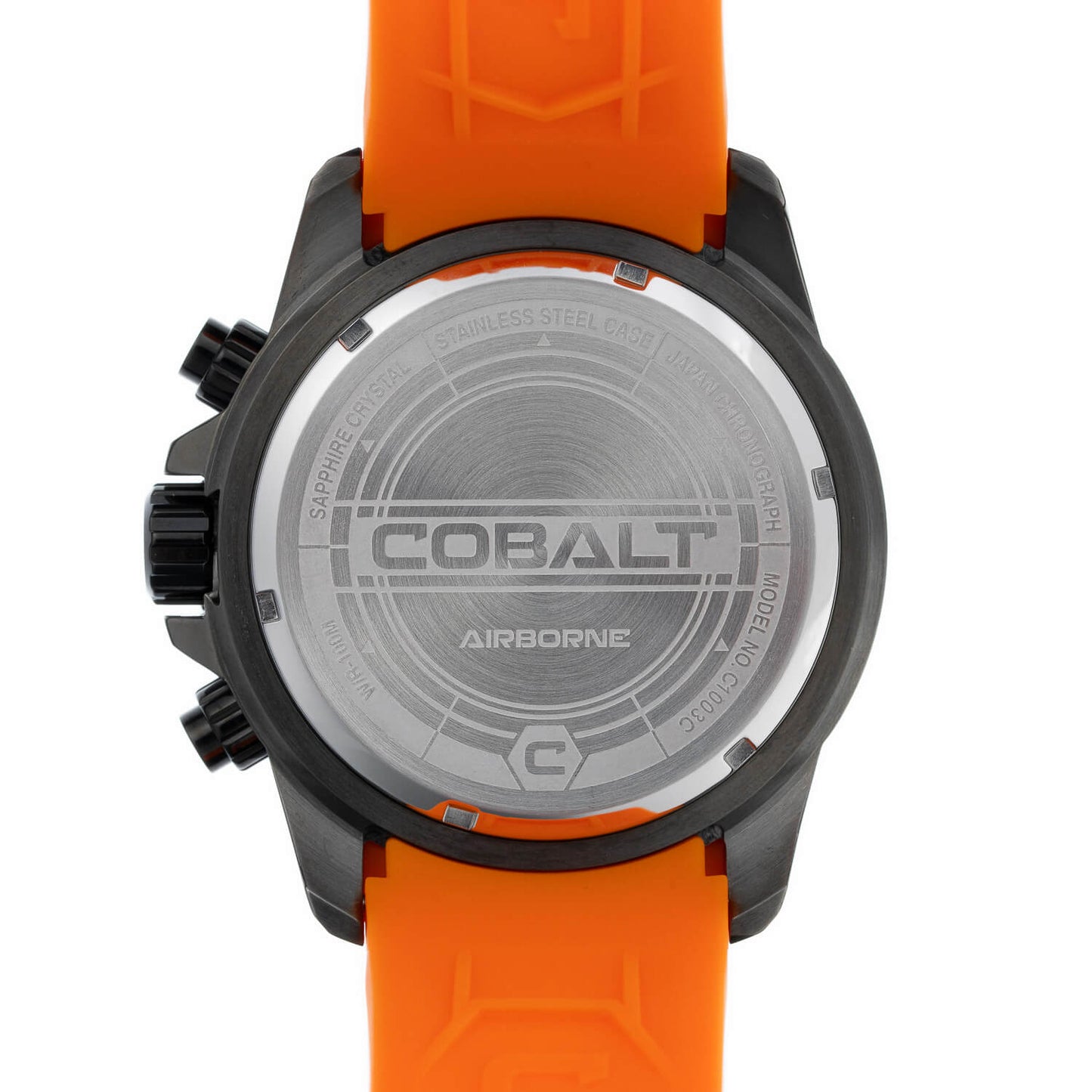 Cobalt Men's 51mm Airborne Quartz Chronograph Silicone Strap Watch - Orange