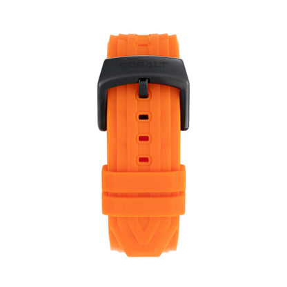 Cobalt Men's 51mm Airborne Quartz Chronograph Silicone Strap Watch - Orange