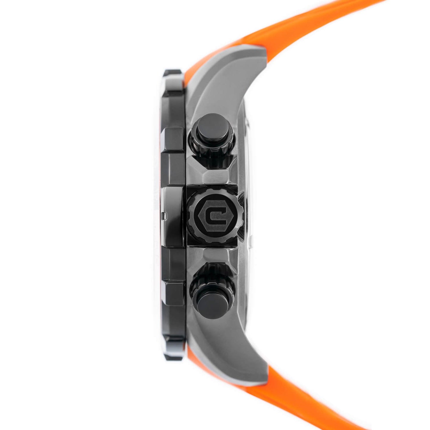 Cobalt Men's 51mm Airborne Quartz Chronograph Silicone Strap Watch - Orange