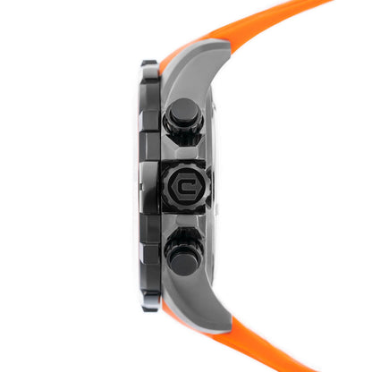Cobalt Men's 51mm Airborne Quartz Chronograph Silicone Strap Watch - Orange