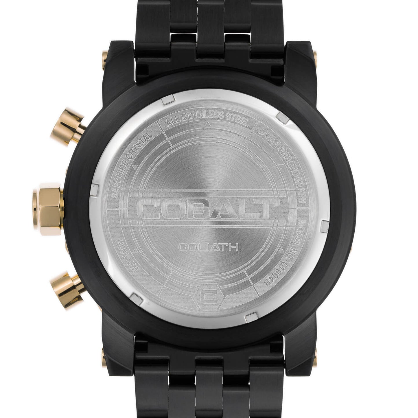 Cobalt Men's 55mm Goliath Quartz Chronograph Bracelet Watch - Goldtone