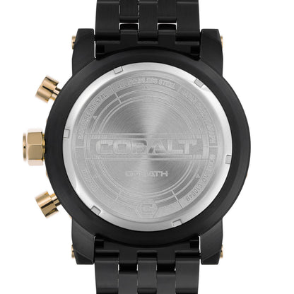 Cobalt Men's 55mm Goliath Quartz Chronograph Bracelet Watch - Goldtone