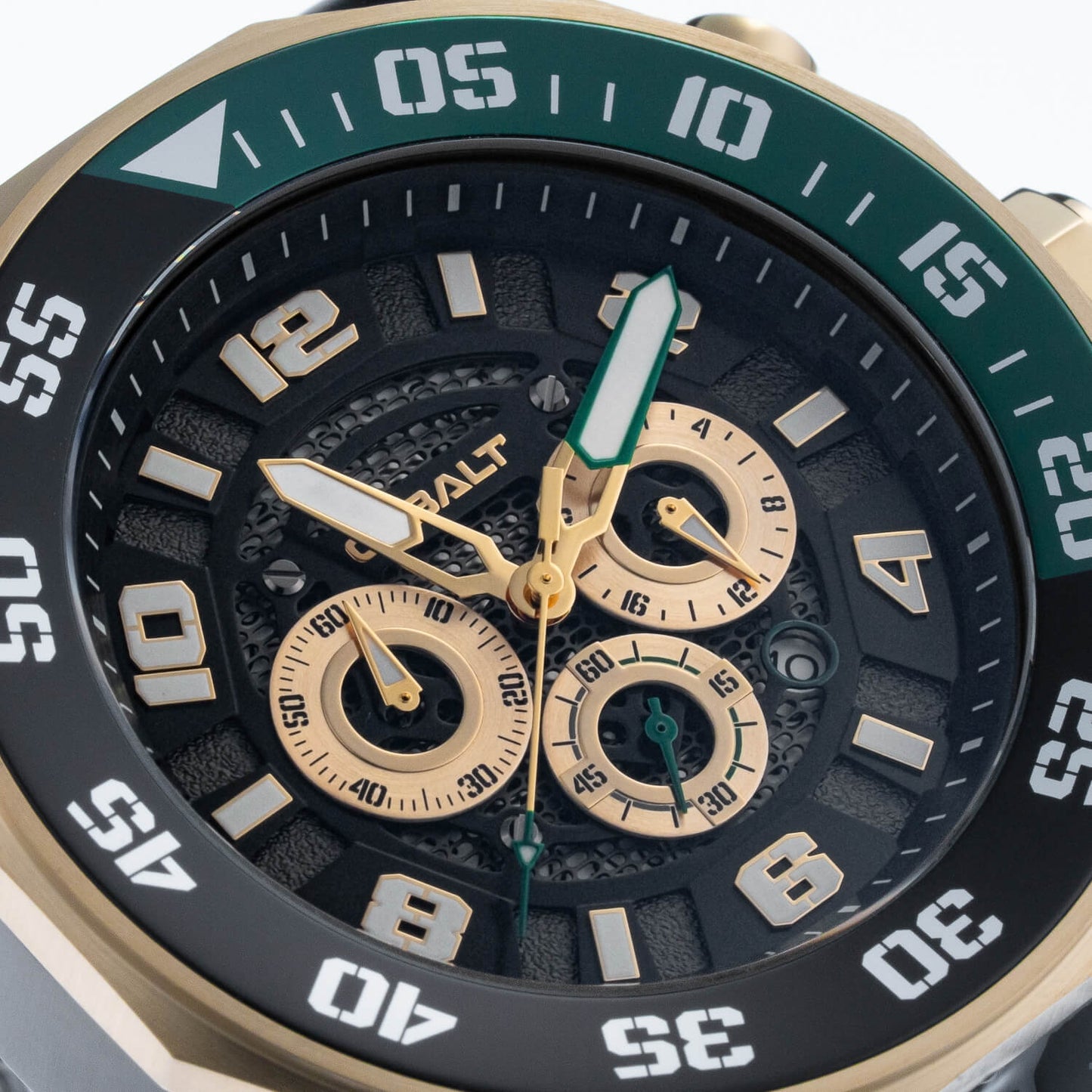 Cobalt Men's 55mm Goliath Quartz Chronograph Bracelet Watch - Goldtone