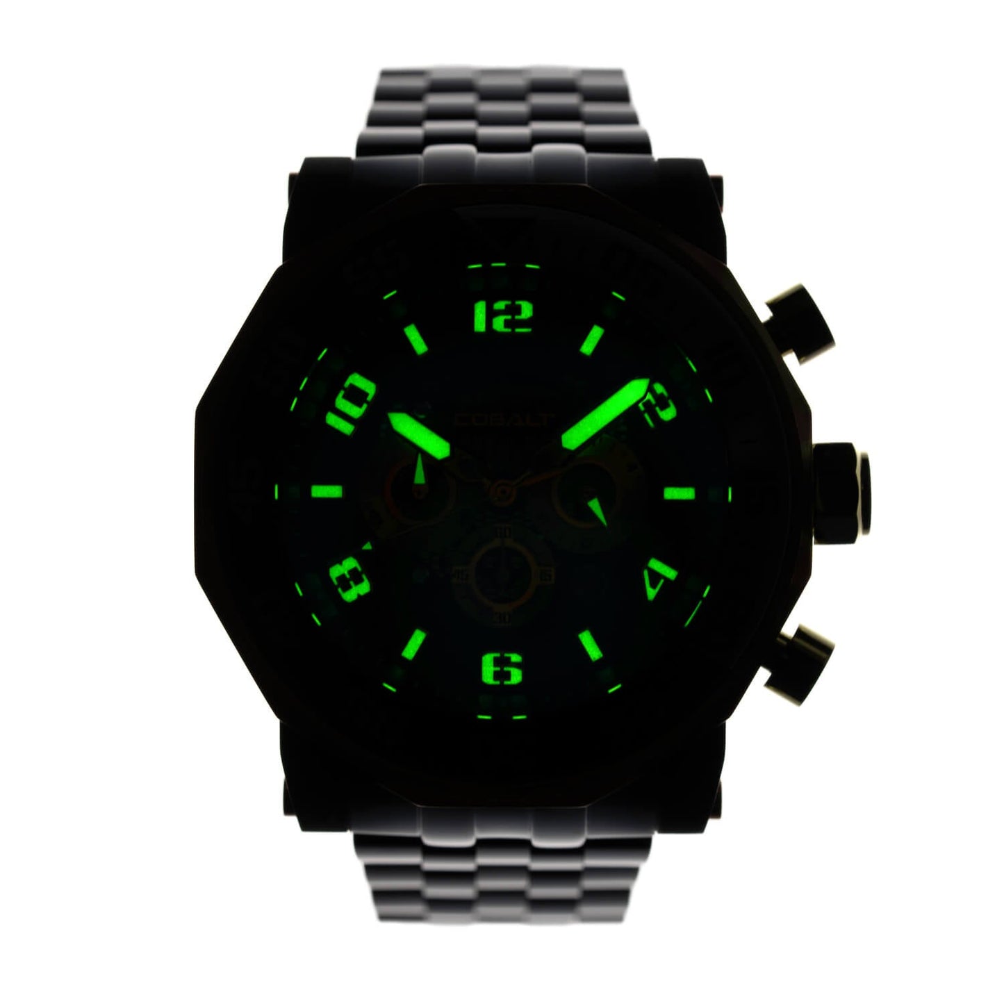 Cobalt Men's 55mm Goliath Quartz Chronograph Bracelet Watch - Goldtone