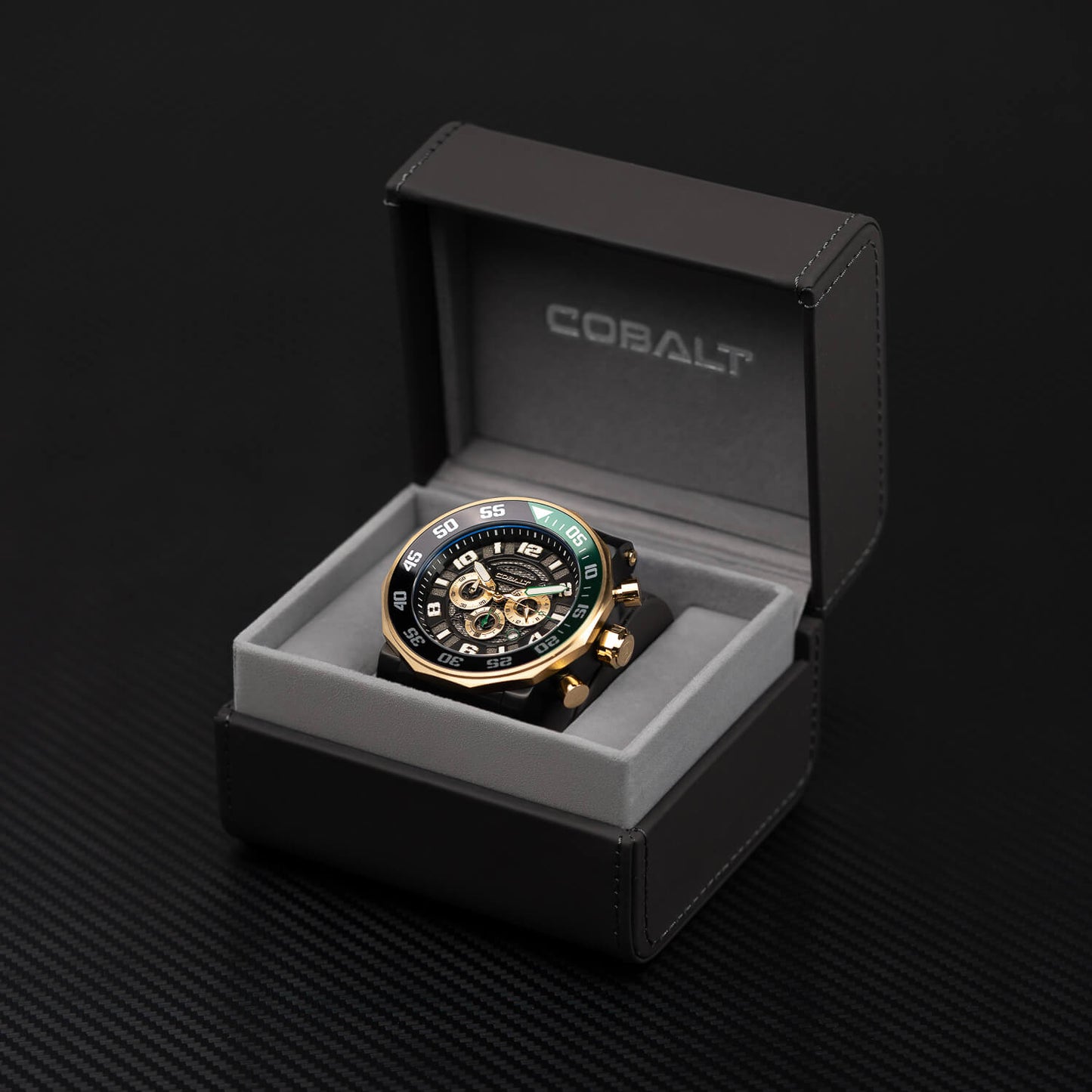 Cobalt Men's 55mm Goliath Quartz Chronograph Bracelet Watch - Goldtone