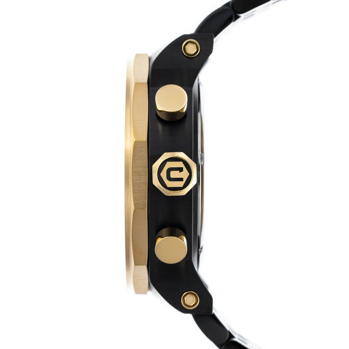 Cobalt Men's 55mm Goliath Quartz Chronograph Bracelet Watch - Goldtone