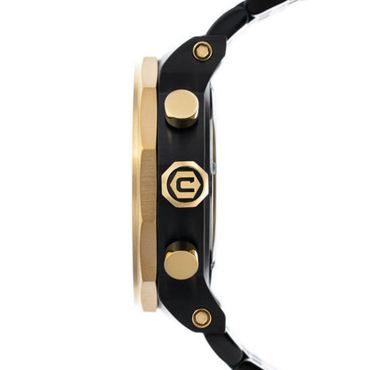 Cobalt Men's 55mm Goliath Quartz Chronograph Bracelet Watch - Goldtone